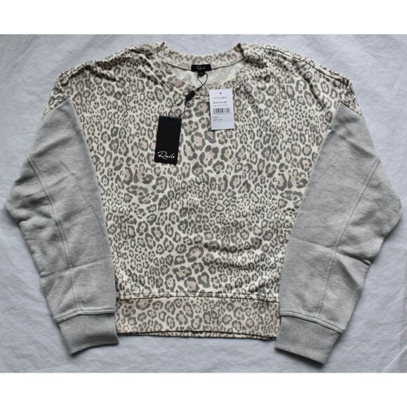 RAILS NWT ALICE COTTON BLEND MIXED GREY CHEETAH SWEATSHIRT. SIZE L - Picture 7 of 11